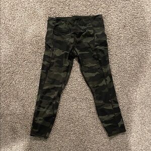 Athleta Green Camo Leggings